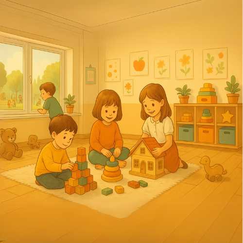 Lehrer unterstützt Kind im Unterricht – inklusive Bildung.